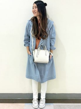 「LBC（エルビーシー）のアイテム（モッズコート）」を使った、HARUさん（レディース・156cm）の冬コーディネート