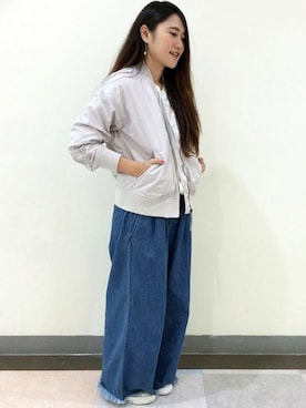 「LBC（エルビーシー）のアイテム（ブルゾン）」を使った、HARUさん（レディース・156cm）の春コーディネート