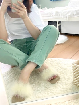 「ファーサンダル」｜「アイテム（パンプス）」を使った、nnmさん（レディース・149cm）の夏コーディネート