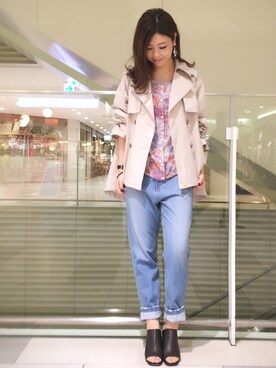 「KATHARINE ROSS（キャサリンロス）のアイテム（デニムパンツ）」を使った、megmiさん（レディース・154cm）の冬コーディネート