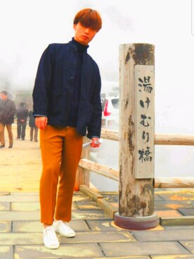 「confect（コンフォクト）のアイテム（ジャケット/アウター）」を使った、舌神さん（メンズ・173cm）の春コーディネート