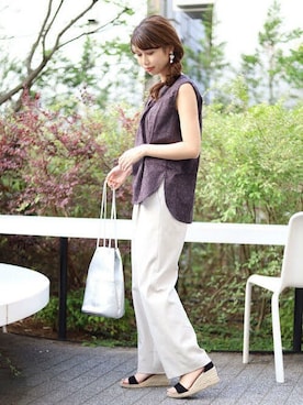 「ブラウスコーデ」｜yukimiさん（レディース・160cm）の夏コーディネート