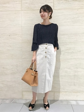 「ドット柄」｜yukimiさん（レディース・160cm）の夏コーディネート