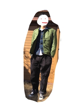 「HVC（エイチブイシー）のアイテム（デニムジャケット）」を使った、ナポリタンさん（メンズ・172cm）の冬コーディネート