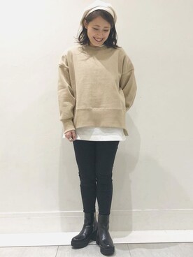 「アイテム（キャスケット）」を使った、りこぴんさん（レディース・154cm・10代）の冬コーディネート