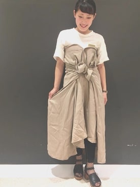 「アイテム（シャツワンピース）」を使った、りこぴんさん（レディース・154cm・10代）の夏コーディネート