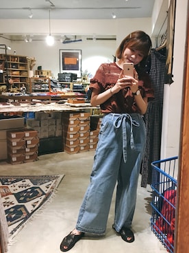 「CHAMULA（チャムラ）のアイテム」を使った、メロディさん（レディース・160cm）の夏コーディネート