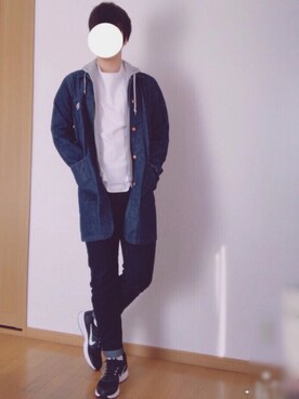 「GU（ジーユー）の（GU）スキニーフィットジーンズ（MEN ⁄ ジーンズ）」を使った、むぎ太さん（メンズ・178cm）の冬コーディネート