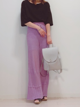 「透かし柄」｜「アイテム（シューズ）」を使った、ASAさん（レディース・164cm）の夏コーディネート
