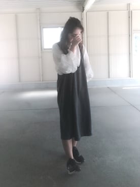 「無印良品（ムジルシリョウヒン）のアイテム（オールインワン・サロペット）」を使った、ぷぉい‬さん（レディース・152cm）の夏コーディネート