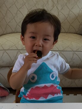 「ZARA KIDSのアイテム（Tシャツ/カットソー、その他）」を使った、︎masanpaさん（キッズ・90cm）の夏コーディネート