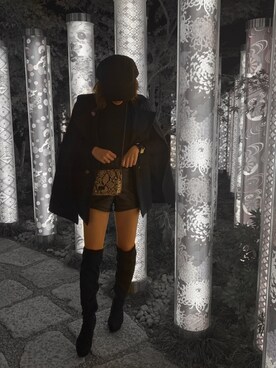 「LUPISのアイテム（バッグ、その他）」を使った、れいなさん（レディース・155cm）の冬コーディネート