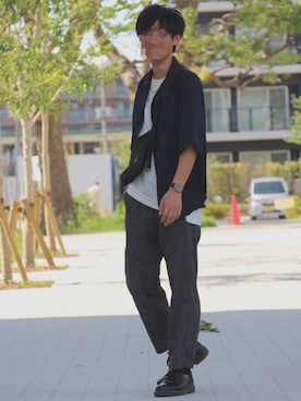 「STUDIOUS SELECT（ステュディオスセレクト）のアイテム（バッグ）」を使った、Nobuさん（メンズ・172cm）の夏コーディネート