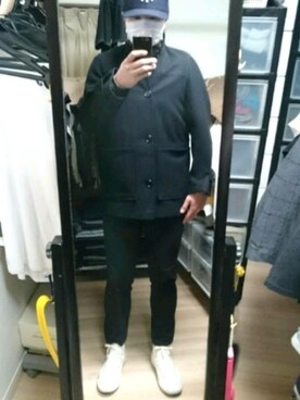「MHL.（エムエイチエル）のアイテム（その他アウター）」を使った、高さん（メンズ・176cm）の春コーディネート