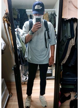 「アイテム（バングル/リストバンド）」を使った、高さん（メンズ・176cm）の夏コーディネート