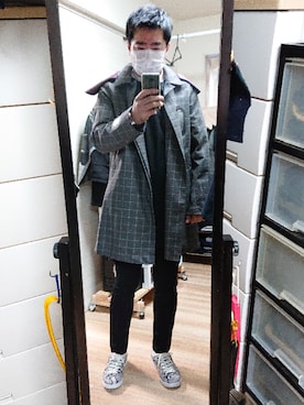 「UNDERCOVER（アンダーカバー）のアイテム（モッズコート）」を使った、高さん（メンズ・176cm）の冬コーディネート