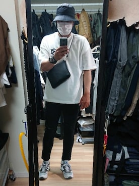 「無印良品（ムジルシリョウヒン）のアイテム（ハット）」を使った、高さん（メンズ・176cm）の夏コーディネート