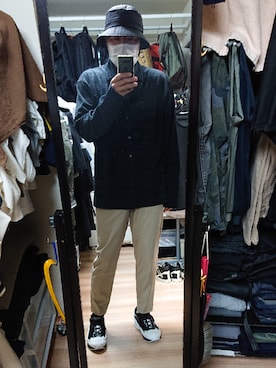 「無印良品（ムジルシリョウヒン）のアイテム（ハット）」を使った、高さん（メンズ・176cm）の秋コーディネート