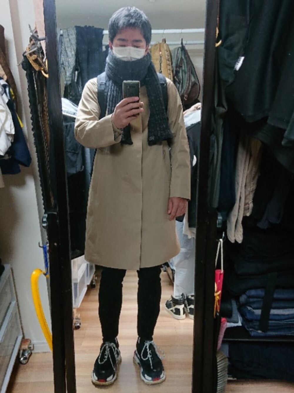 「Wendys&foot the coacherのアイテム（ベルト、ゴールド系）」を使った、高さん（メンズ・176cm）の冬コーディネートの1枚目の写真