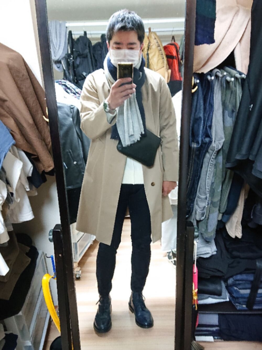 「SOPHNET.のTricker's for SOPHNET. （ブーツ、ブルー系）」を使った、高さん（メンズ・176cm）の冬コーディネートの1枚目の写真