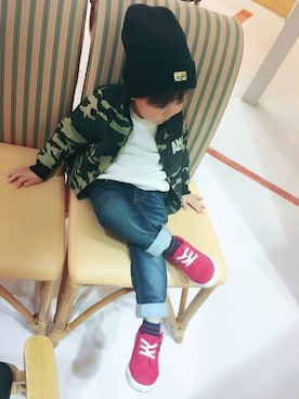 「ANAP（アナップ）のアイテム（ジャケット/アウター）」を使った、RINAさん（キッズ・90cm）の冬コーディネート