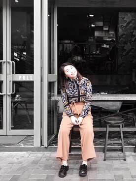 「khaki」｜「アイテム（スラックス）」を使った、Syiaさん（レディース・163cm）の冬コーディネート