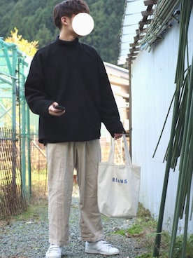 「STUDIOUS（ステュディオス）のアイテム（スウェット）」を使った、ゆーとさん（メンズ・171cm）の秋コーディネート