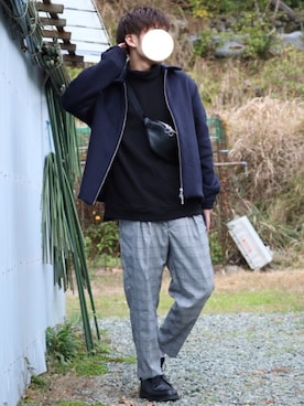 「STUDIOUS（ステュディオス）のアイテム（スウェット）」を使った、ゆーとさん（メンズ・171cm）の冬コーディネート
