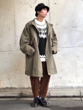 モッズコートを使った ブラウンパンツ のメンズ人気ファッションコーディネート Wear