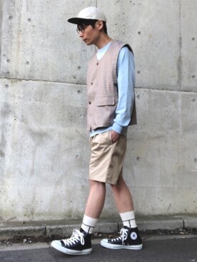 キャップを使った チェックベスト のメンズ人気ファッションコーディネート Wear