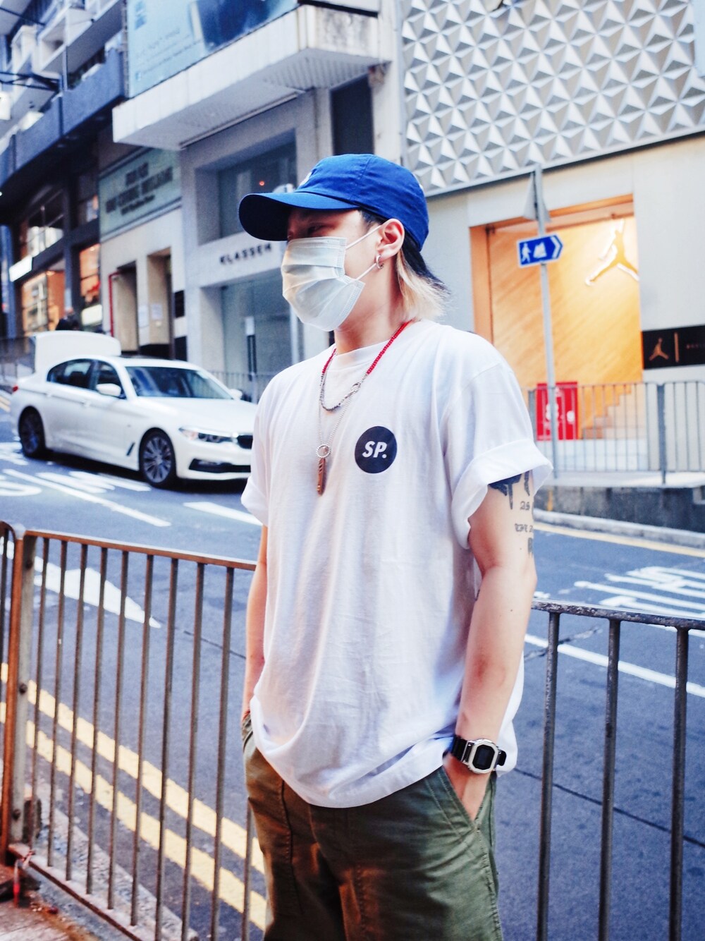 「ootd」｜「SOPHNET.のSP. WIDE TEE（Tシャツ/カットソー、ホワイト系）」を使った、Kyle  Mokさん（メンズ・170cm）の夏コーディネートの1枚目の写真