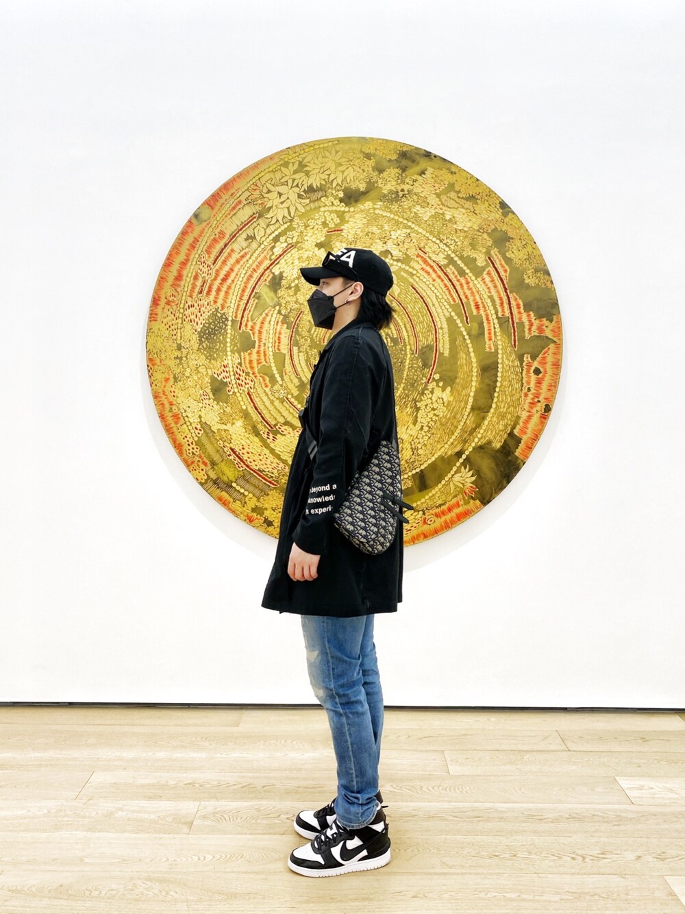 「ootd」｜「HUMAN MADEのアイテム（キャップ、ブラック系）」を使った、Kyle  Mokさん（メンズ・170cm）の冬コーディネートの1枚目の写真