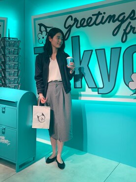 「COLONY 2139（コロニートゥーワンスリーナイン）のアイテム（スカート、グレー系）」を使った、KAGUYA さん（レディース・165cm）の夏コーディネート