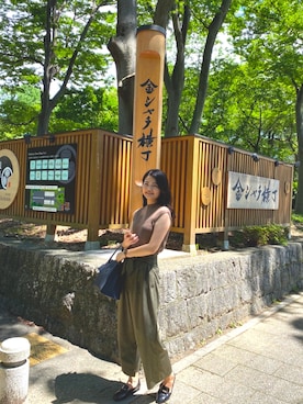 「travel」｜「アイテム（バッグ）」を使った、KAGUYA さん（レディース・165cm）の夏コーディネート