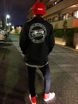 「STUSSY（ステューシー）のアイテム（その他アウター）」を使った、りょうさん（メンズ・172cm）の秋コーディネート