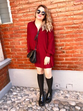 「plaid」｜「アイテム（ワンピース/ドレス）」を使った、Azul De Mendietaさん（レディース・163cm）の春コーディネート