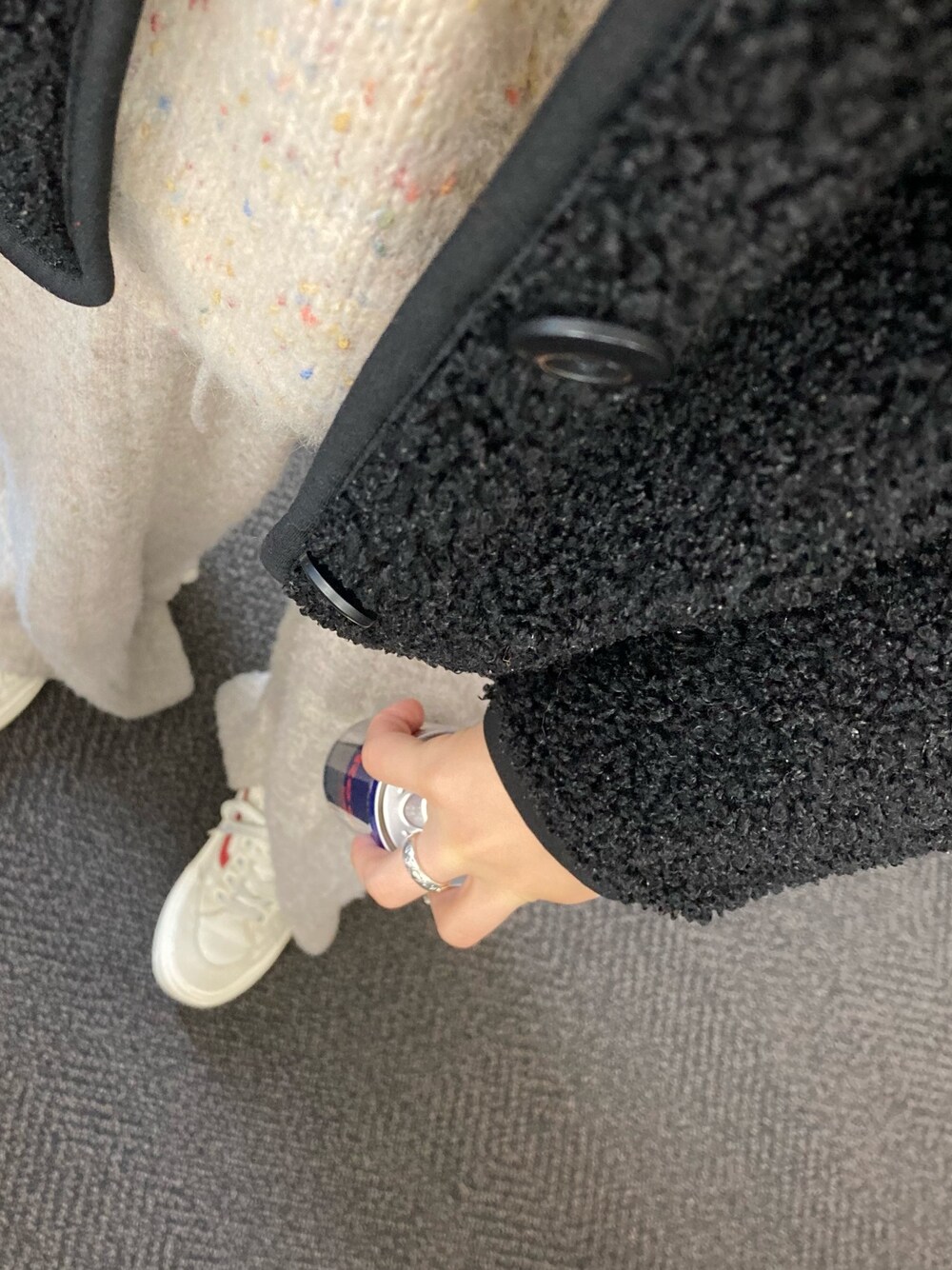 「tady&king、私の推しブランド、ring、UNIQLO、ベージュ」｜「UNIQLOのアイテム（ニット/セーター、ベージュ系）」を使った、amuさん（レディース・156cm）の冬コーディネートの1枚目の写真