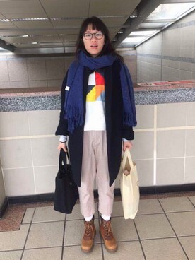 「PULL&BEAR（プルアンドベア）のアイテム（スウェット）」を使った、kumokochiuさん（レディース・165cm）の冬コーディネート
