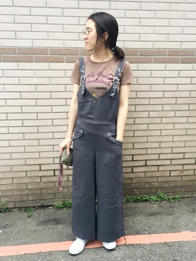 「Taiwan」｜「アイテム（サロペット/オーバーオール）」を使った、kumokochiuさん（レディース・165cm）の春コーディネート