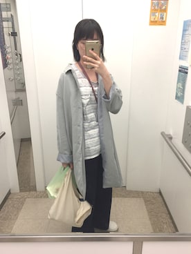 「spring」｜「アイテム（ステンカラーコート）」を使った、kumokochiuさん（レディース・165cm）の春コーディネート