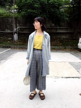 「SENSE OF PLACE by URBAN RESEAR」｜「アイテム（ステンカラーコート）」を使った、kumokochiuさん（レディース・165cm）の春コーディネート