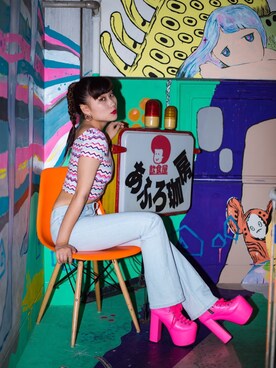 「UNIF（ユニフ）のアイテム（ブーツ）」を使った、☻かりん☻さん（レディース・167cm）の夏コーディネート