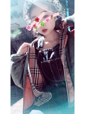 「バーバリー」｜「アイテム（サロペット/オーバーオール）」を使った、ayさん（レディース・166cm）の春コーディネート