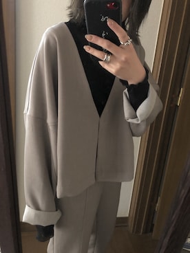 「美容師」｜「アイテム（ノーカラージャケット）」を使った、mikiさん（レディース・167cm）の春コーディネート