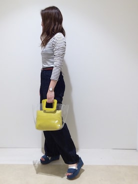 「イエローバッグ」｜「アイテム（サンダル）」を使った、ORTR 神戸 マルイ店さん（レディース・163cm）の春コーディネート