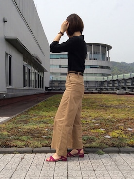 「クロスサンダル」｜ORTR 神戸 マルイ店さん（レディース・163cm）の春コーディネート