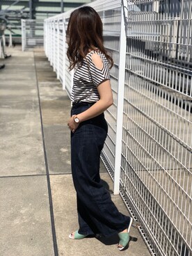 「グリーンサンダル」｜ORTR 神戸 マルイ店さん（レディース・163cm）の夏コーディネート