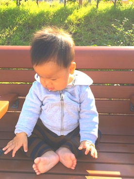 「PETIT BATEAU（プチバトー）のアイテム（ノーカラージャケット）」を使った、senchan022さん（レディース・158cm）の秋コーディネート