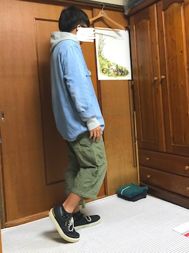 「BLUE BLUE（ブルーブルー）のアイテム（デニムジャケット）」を使った、り ょ うさん（メンズ・165cm）の春コーディネート