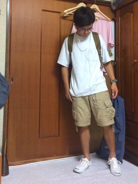 「CONVERSE（コンバース）のCONVERSE (コンバース）　JACK PURCELL　ジャックパーセル　（スニーカー）」を使った、り ょ うさん（メンズ・165cm）の夏コーディネート